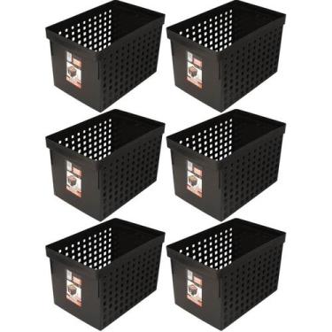 Imagem de 6 Caixas Organizadoras para Escritório 42x27cm Arquivo Morto Pastas Su