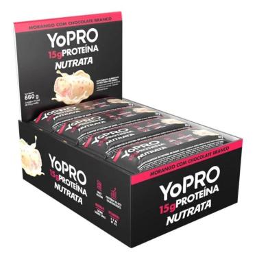 Imagem de Barra YoPRO Sabor Morango Chocolate Branco - Nutrata 12 un.-Unissex