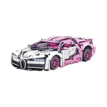 Imagem de Blocos De Montar Carro De Corrida Lamborghini Rosa 1296+ Peças, Modelo