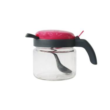 Imagem de Açucareiro de vidro com tampa e alça de plástico 300 ml - Yins Home, P