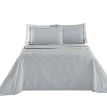 Imagem de Kit Cobre Leito Colcha Sorento Casal 3 Peças Piquet 100% Algodão Premium - Cinza