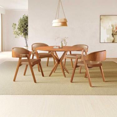 Imagem de Conjunto de Mesa Redonda 120 Cm com 4 Cadeiras Gaia Yescasa