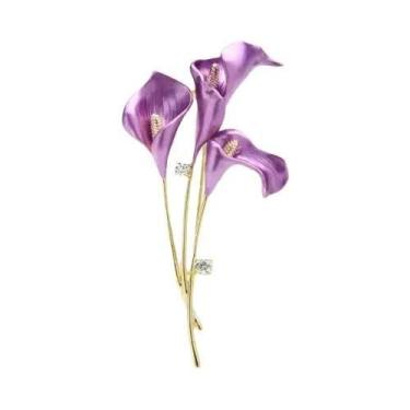 Imagem de Broche Clássico De Esmalte Com Flor De Lírio Para Mulheres E Meninas, 