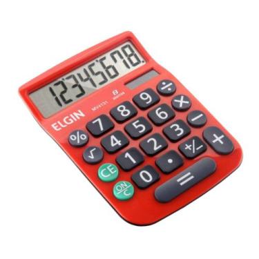 Imagem de Calculadora de Mesa Elgin 08 Digitos Vermelha, ELGIN
