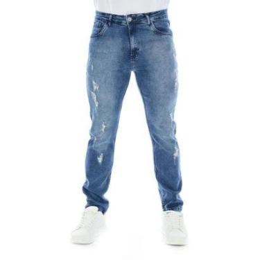 Imagem de Calça Jeans Masculina Slim Com Puídos Emporio Alex-Masculino