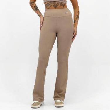 Imagem de Calça Rosa Bella Flare Canelada Feminina-Feminino