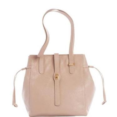 Imagem de Bolsa Feminina Couro Legítimo Nude com Regulagem lateral e Carteira-Feminino