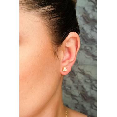 Imagem de Brinco Triângulo de Zircônia Banhado em Ouro 18k