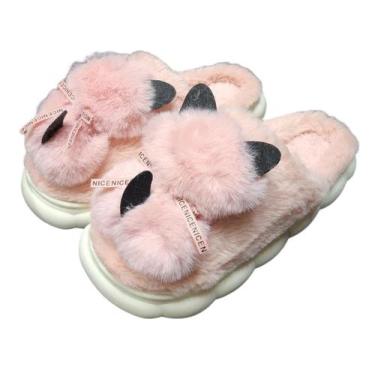 Imagem de Pantufa Gatinho 3d Adulto Solado Emborrachado Antederrapante - D Prese