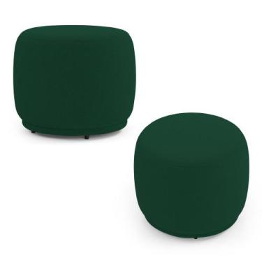 Imagem de Kit 02 Puffs Decorativos Orgânicos Molly Redondo Bouclê Verde - Desk D