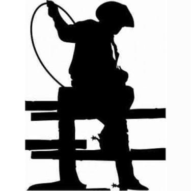 Imagem de Adesivo Cowboy Laço SV2057 - Preto - Selaria Vertentes