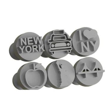 Imagem de Kit Carimbo Marcador Brigadeiros NY NEW YORK Molde Festa Confeitaria A
