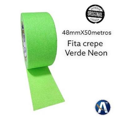Imagem de Fita Crepe Verde Neon 48mm x 50m - Ideal para Eventos e Artes - no-bra