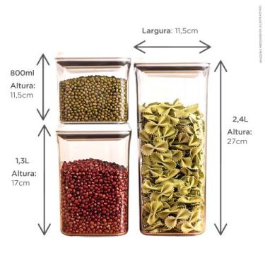 Imagem de Kit 3 Potes Mantimentos Hermético Médio com Tampa - 193105_movesrustic