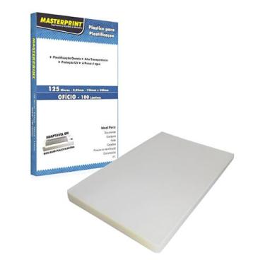 Imagem de Plástico Plastificação Ofício 100 Folhas 226x340 125 Micras - MASTER P