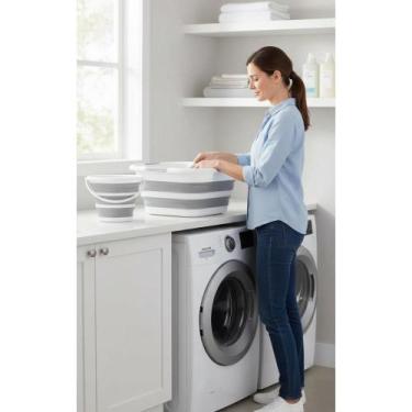 Imagem de 2x Balde Dobrável 10L Silicone - Economia de Espaço - Congratulations 