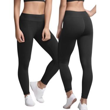 Imagem de Calça Legging Cintura Alta Feminina Suplex Lisa Treino Cores Basicas -