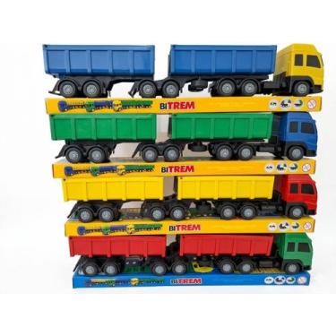 Imagem de Caminhão Bitrem Graneleiro De 60 Cm 7 Eixos Brinquedo Infantil Cores S