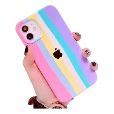 Imagem de Capa Arco-íris Rosa Para iPhone XR 13 14 13 Pro/ Pro Max - Otemu, iPho