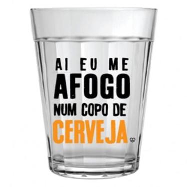 Imagem de Copo Americano De Vidro Allmix Happy Beer 190ML Ai Eu Me Afogo Num Cop