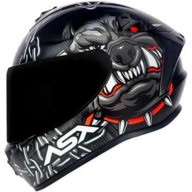 Imagem de Capacete Asx Draken Bull Cyber Preto Fosco / Grafite, 56