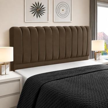 Imagem de Cabeceira de Cama Box Madeira Estofada Casal Ômega (Marrom)