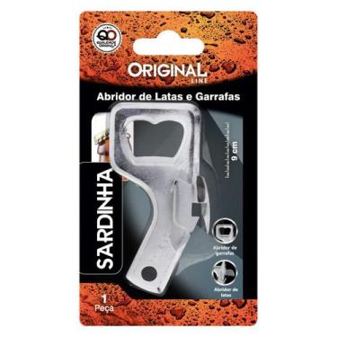 Imagem de Abridor De Latas e Garrafas Sardinha 9 Cm Aço Inox Boteco - SL0273 - O
