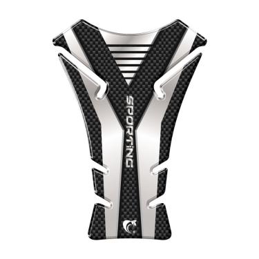 Imagem de Adesivo Protetor de Tanque Moto Resinado 3D Sporting Preto Resistente a Riscos e Raios UV