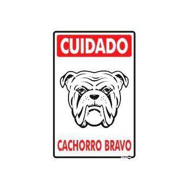 Imagem de Placa Cuidado Cachorro Bravo PS22 20X30CM - EncartAle