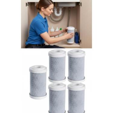 Imagem de 2x Kit 5 Filtros Carvão Ativado 5" - Água Pura - Congratulations Store