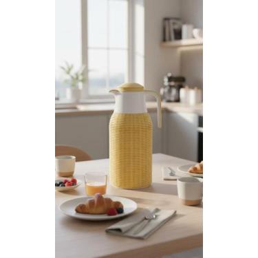 Imagem de Garrafa Térmica 1L Rattan Café e Chá Bege - Congratulations Store