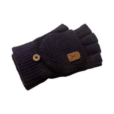 Imagem de Luvas Unissex De Inverno Com Design De Dedos Abertos E Dobráveis, Quen
