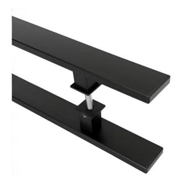 Imagem de Puxador Porta Pivotante Madeira Em Alumínio 40cm Flat Preto - Congratu