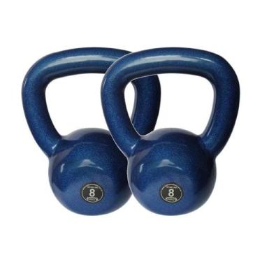 Imagem de Kit Par Kettlebell Intermediário de Musculação Academia 8Kg - Panela d