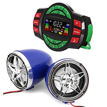 Imagem de Beyondcity UTV ATV Amplificador Bluetooth Sistema de Som Alto-falantes Mãos-Livres FM Sistema de Áudio USB Alto-falantes Estéreo 3 Polegadas 12V Motocicleta Áudio Impermeável Rádio FM Alto-falante