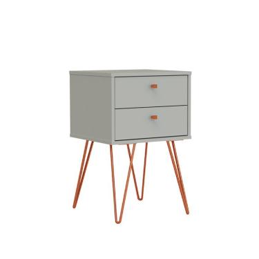 Imagem de Mesa de Cabeceira Bled 2 GV Off White e Cobre