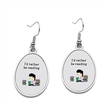 Imagem de Brinco I'd Rather be Reading 2 – Brincos pendentes para meninas – Presente de festa de aniversário dos namorados