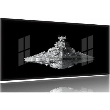 Imagem de Quadro Star Wars Nave Destroyer Geek Sala Quarto 130x60 Moldura Preta 2x2