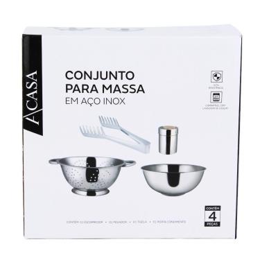 Imagem de Kit de Utensílios Inox com 4 Peças - A/CASA