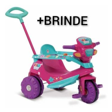 Imagem de Motoca Triciclo Infantil Velo Baby Com Empurrador - Bandeirante + Car