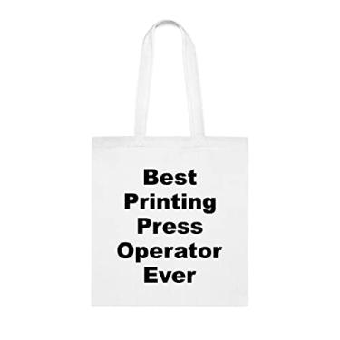 Imagem de Bolsa Tote Operador de Imprensa de Impressão, Best Printing Operator Ever Tote Bag, Presente de Operador de Imprensa de Impressão, Bolsas Reutilizáveis, Ideia de Presente de Cesta