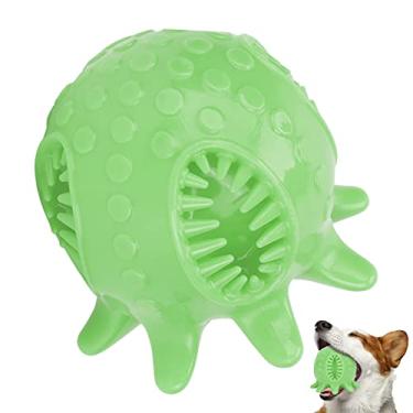 Imagem de Bola de brinquedo para cães, formato de polvo para limpeza de dentes de cachorro bola de mastigar, dispensador de comida para animais de estimação, escova de dentes barulhenta brinquedo [verde] conjuntos de basquete e vôlei