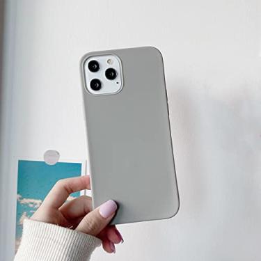 Imagem de Capa de telefone de cor doce para iphone 13 12 11 pro xs max xr x 8 7 6 s 6 plus se 5 5 s capa traseira macia fosca, cinza, para iphone 5 5 s