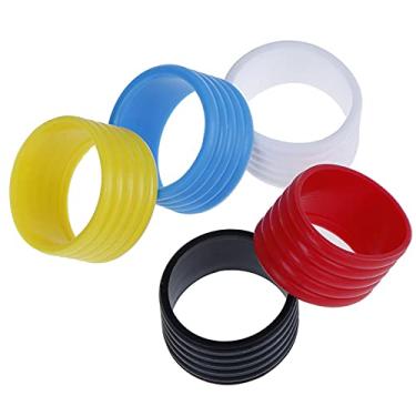 Imagem de AKOAK 5 peças de anel de borracha elástico com alça de raquete de tênis, anel fixo de raquete, adequado para raquete de tênis, raquete de badminton, raquete de abóbora, raquete de tênis de mesa, etc