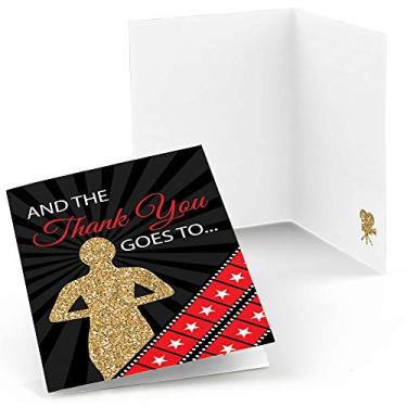 Imagem de Tapete vermelho Hollywood Big Dot of Happiness - Cartas de agradecimento para festa noturna do filme (8 unidades)