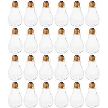 Imagem de Creative Hobbies® Lâmpadas de plástico transparentes preenchíveis – artesanato DIY, lembrancinhas de festa e decoração de casamento – Design estável | Pacote com 24