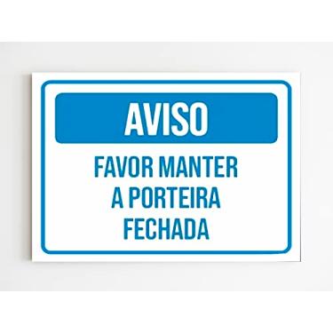 Imagem de Placa de aviso favor manter a porta fechada mdf 20x29 A4
