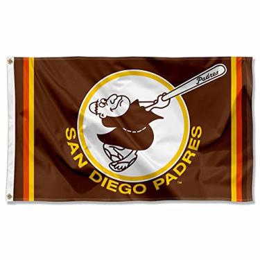Imagem de WinCraft Bandeira San Diego Padres retrô vintage retrô retrô 3x5 pés com ilhós bandeira