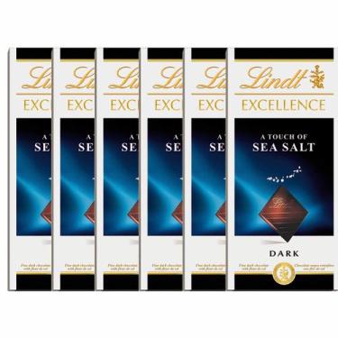 Imagem de Kit 6X Barra De Chocolate Lindt Excellence Sea Salt 100G Dark