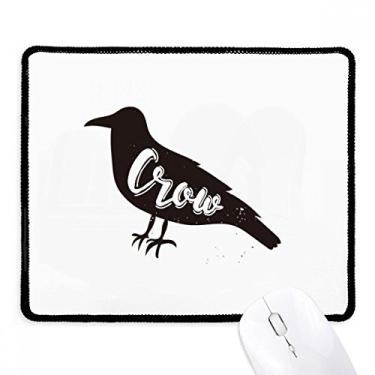 Imagem de Mousepad Crow preto e branco animal borda costurada tapete de borracha para jogos